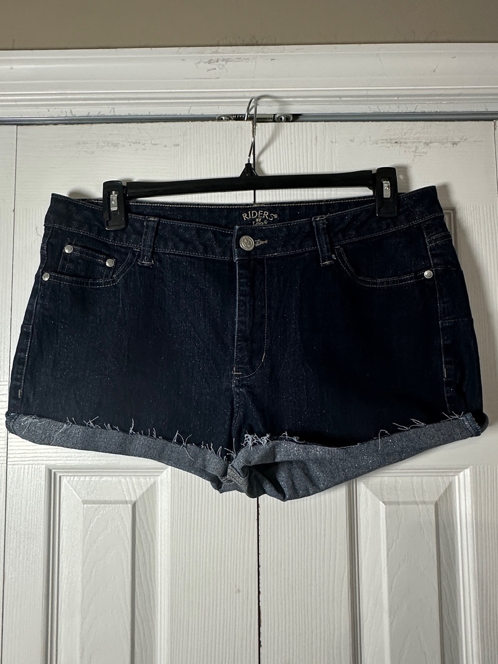 Riders by Lee Dark Indigo Sparkle Denim Cutoff Shorts